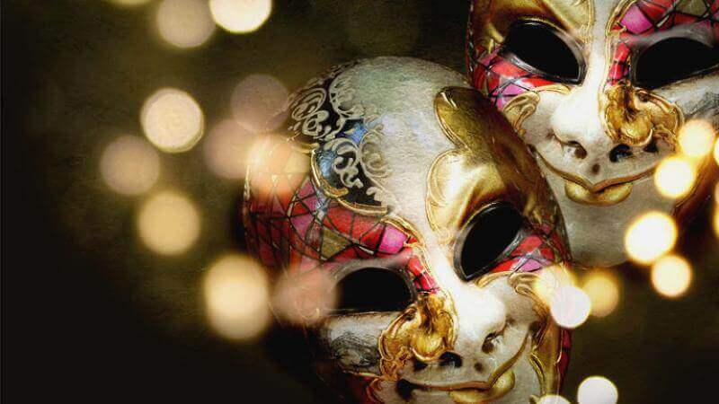 Banner for one act drama festival, featuring two theatrical masks side by side.